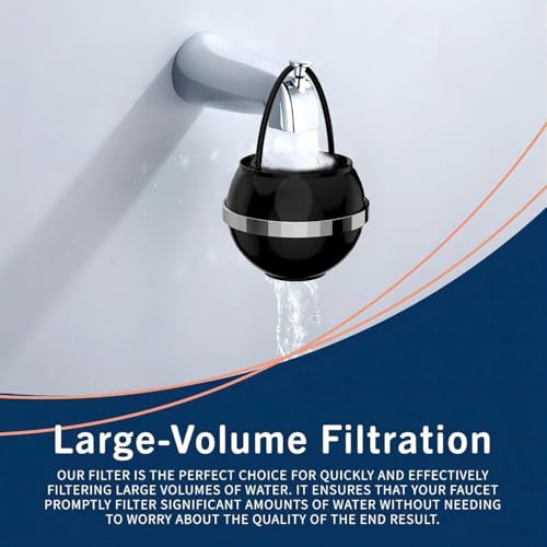 Bath Filter for Tub - Kinder Water Filter for Bathtub, Hard Water Softener to Remove Lead,Chlorine and Fluoride, Improve Skin, Hair and Nails Condition,Matte Black