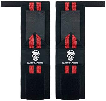 Gymreapers Weightlifting Wrist Wraps (IPF Approved) 18" Professional Quality Wrist Support with Heavy Duty Thumb Loop - Best Wrap for Powerlifting Competition, Strength Training, Bodybuilding