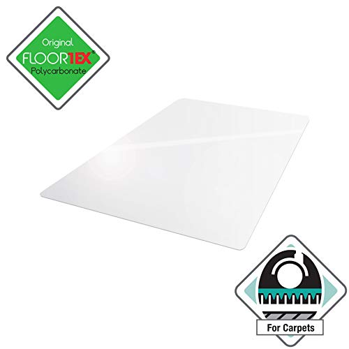 Floortex Cleartex Ultimat Polycarbonate Chair Mat for High Pile Carpets, 60 X 48, Clear