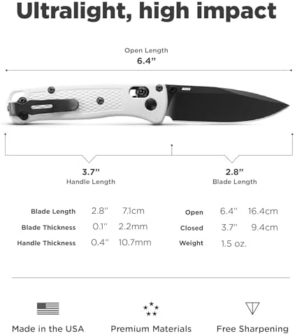 Benchmade - Mini Bugout 533 Folding Knife with White Givory Handle (533BK-1)