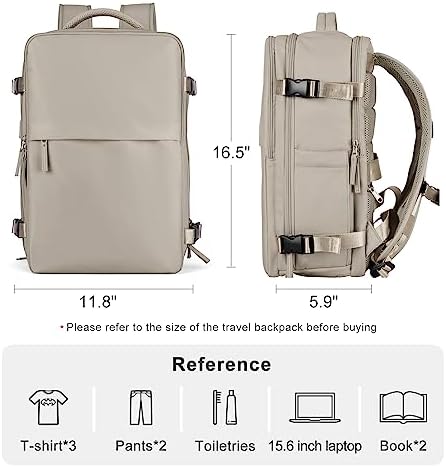 coofay Laptop Travel Backpack For Women Men Airline Approved Carry On Bags For Airplanes Underseat Luggage Backpack For Traveling On Airplane Personal Item Travel Bag For Airlines Light Brown