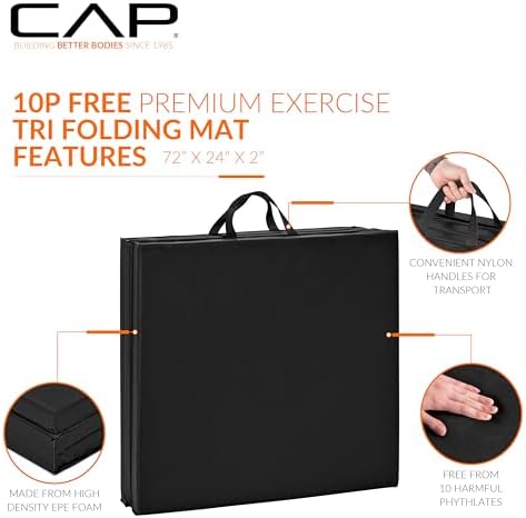 CAP Barbell All Purpose Folding Anti Tear Exercise Training Aerobic Fitness Gym & Gymnastics Balance Mat | Multiple colors