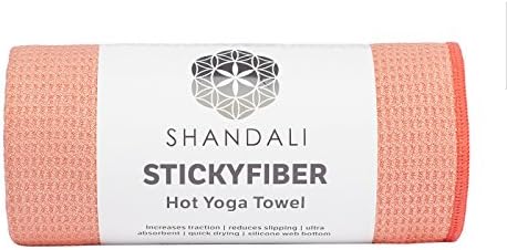Shandali Hot Yoga Towel - Mat-Sized, Microfiber, Super Absorbent, Anti-Slip, Injury Free, 24" x 72" - Best Bikram Yoga Towel - Exercise, Fitness, Pilates Gear