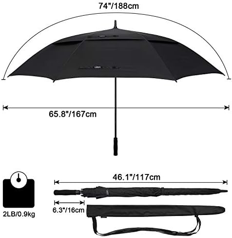 G4Free 47/54/62/68 Inch Automatic Open Golf Umbrella Oversize Extra Large Double Canopy Vented Windproof Waterproof Stick Umbrellas