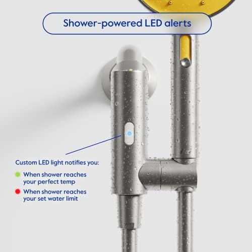hai Smart Shower Head, Bluetooth Handheld Water Saving Showerhead with Adjustable High Pressure to Spa-Like Mist, Stainless Steel, Easy Installation, Customizable LED Lights, Citron, 1.8 GPM