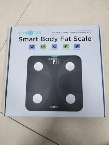 Scale for Body Weight and Fat Percentage, RunSTAR Digital Accurate Bathroom Smart Scale with Large Display, FSA&HSA Eligible 13 Body Composition Analyzer Sync App