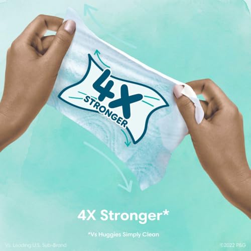 Pampers Baby Wipes Aqua Pure, 99% water-based wipes, Hypoallergenic and Unscented Infant Wipe, 448 Total (8 Flip-Top Packs)