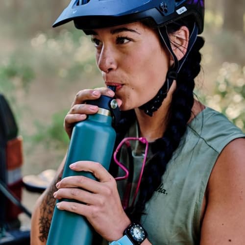 Hydro Flask 24 Oz Stainless Steel Standard Mouth Water Bottle with Flex Straw Cap and Double-Wall Vacuum Insulation