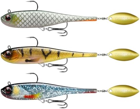TRUSCEND Pre-Rigged Soft Fishing Lures, Well-Made Easy Catching Lures for Family Fishing, Great Action Swimbaits with Spinner, All-Conditions Fishing Gear for Bass Trout Walleye, Crappie Fishing Jigs