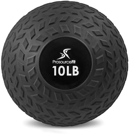 ProsourceFit Slam Medicine Balls 5, 10, 15, 20, 25, 30, 50lbs Smooth and Tread Textured Grip Dead Weight Balls for Strength and Conditioning Exercises, Cardio and Core Workouts