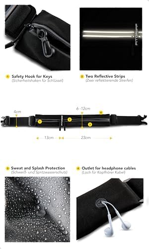 Fitgriff® Running Belt for Men & Women - Secure Jogging Pouch for Phone, Keys & Essentials - For All Cell Phones