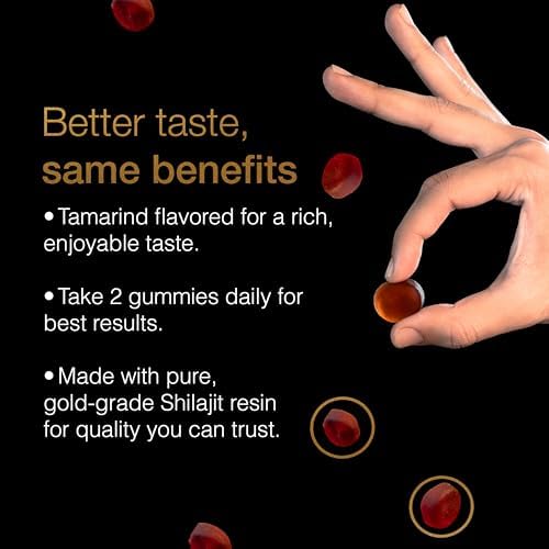Be Bodywise Pure Himalayan Shilajit Gummies Gold I Lab Tested I No Added Sugar I Ashwagandha, Gokshura| Fulvic Acid & 85+ Trace Minerals I for Men, Women I Non-GMO I 100% Natural & Organic I 60 Gummy