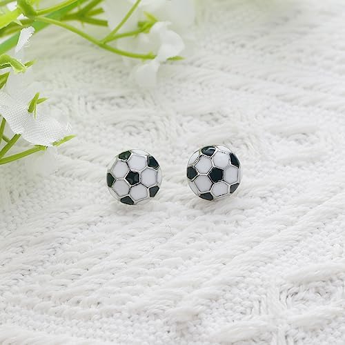 SmileBelle Sterling Silver Sports Earrings, Hypoallergenic Volleyball Earrings, Soccer, Basketball Jewelry Baseball Golf Stud for Women Mom as Sports Fan Senior Night Gift Teen Stuff Accessories