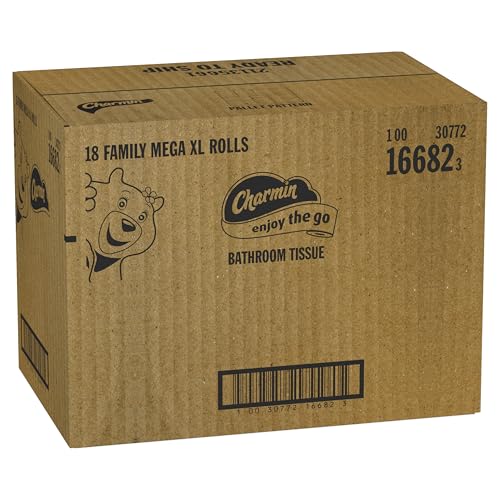 Charmin Toilet Paper Ultra Soft Cushiony Touch, 18 Family Mega XL Rolls = 126 Regular Rolls