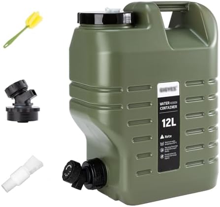 3.2 Gallon Camping Water Jug with Spout, GIGYES No Leakage Food Grade Camping Water Tank with Spigot for Picnic, BBQ Supplies