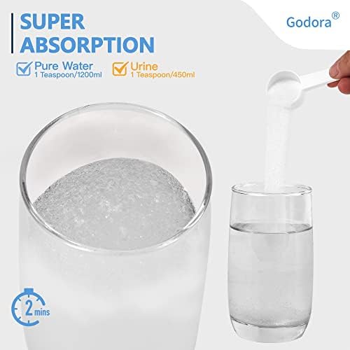 Godora ECO-Friendly Poo Urine Gel Powder with Spoon, Fast-Absorbing Camping Toilet Chemicals, Rapidly Biodegradable Eco Gel for Portable Toilet, for Outdoor Portable Bedpans & Emergencies