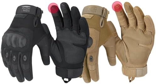 KEMIMOTO Tactical Gloves for Men, Touchscreen Motorcycle Gloves with Hard Shell & Palm Padding for Sports Motorcycle Cycling Tactical Airsoft Paintball Hunting Hiking Camping Climbing
