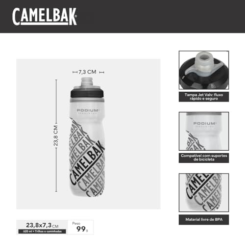 CamelBak Podium Chill Insulated Bike Water Bottle - Easy Squeeze Bottle - Fits Most Bike Cages - 21oz, Race Edition