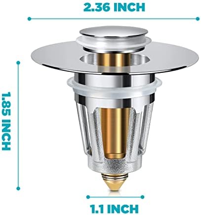 Bathroom Sink Stopper, for 1.1-1.5 Inch Bullet Core Push Type Basin Pop Up Drain Filter, Sink Drain Strainer