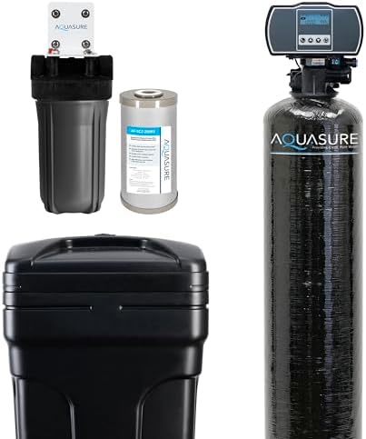 Aquasure Harmony Series 40,000 Grains Whole House Water Softener with High Performance Automatic Digital Metered Control Head | Reduces Hardness & Minerals | Improve Water Quality | For 3-4 bathrooms