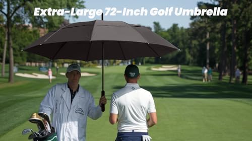 MRTLLOA 54/62/68/72 Inch Automatic Open Golf Umbrella, Extra Large Oversize Double Canopy Vented Windproof Waterproof Stick Umbrellas for Rain