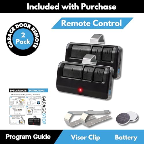 Garage Stop 2X 893LM 893Max for Chamberlain Craftsman Liftmaster Garage Door Opener Remote, Black Limited Edition, 1993 to Present Garage Clicker, Garage Door Remote Replacement