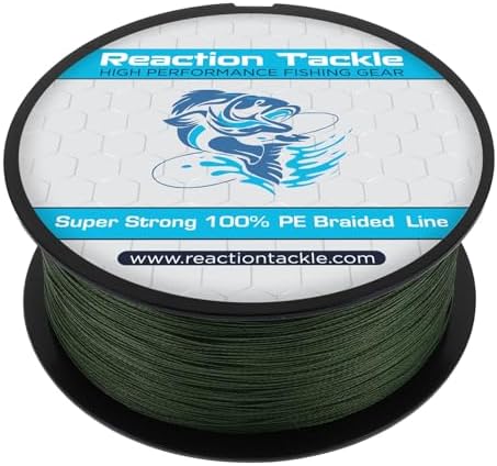 Reaction Tackle Braided Fishing Line - Pro Grade Power Performance for Saltwater or Freshwater Fish - Colored Fishing Line Braid for Extra Visibility