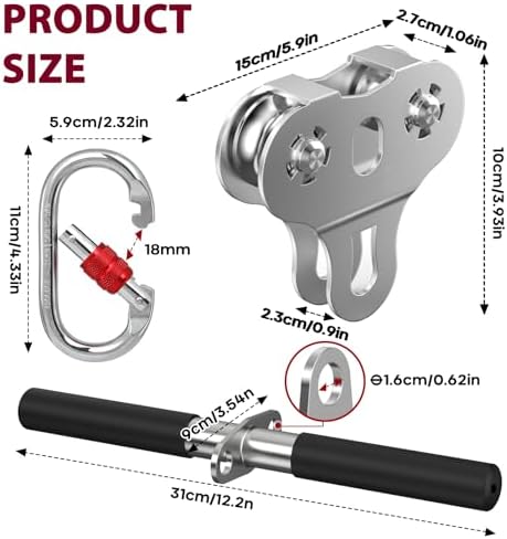 Zipline Pulley, 304 Stainless Steel Tandem Speed Double Pulley for 1/4 5/16 3/8 Cable Backyard Zipline, Hauling, Rigging and Commercial Purposes