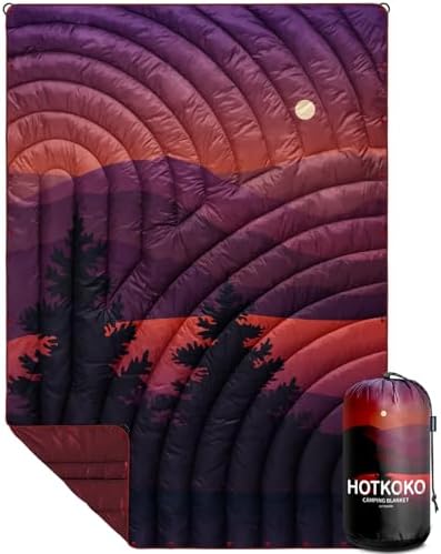 Camping Blanket,Lightweight Puffy Printed Camping Blanket Packable Outdoor Blanket for Camping,Traveling, Stadium, Hiking, Picnics