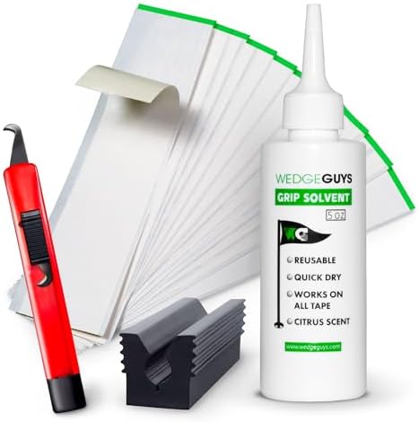Wedge Guys Golf Grip Kits for Regripping Golf Clubs - Professional Quality - Options Include Hook Blade, 15 or 30 Tape Strips, 5 or 8 oz Solvent, Grip Tape Remover, Bench Vise & Rubber Clamp