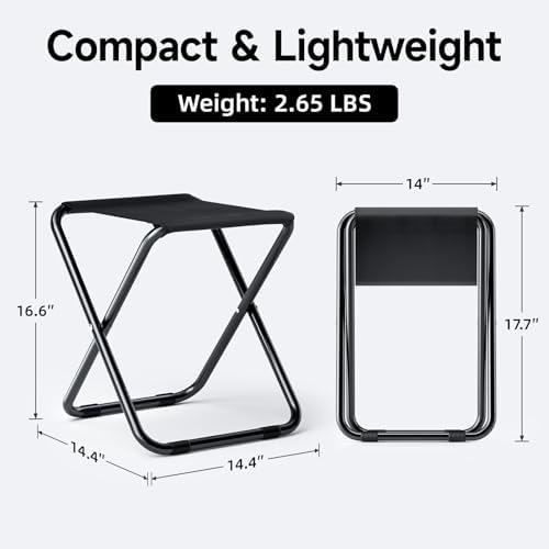 YSSOA Folding Camping Stool, Portable Collapsible Camp Stool, Folding Foot Rest for Lightweight Compact Chair, Foldable Footstool Ottoman for Outdoor Hiking Backpacking Fishing Picnic Barbecue BBQ