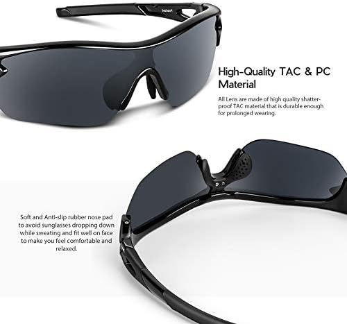 BEACOOL Polarized Sports Sunglasses for Men Women Youth Baseball Cycling Running Driving Fishing Golf Motorcycle TAC Glasses