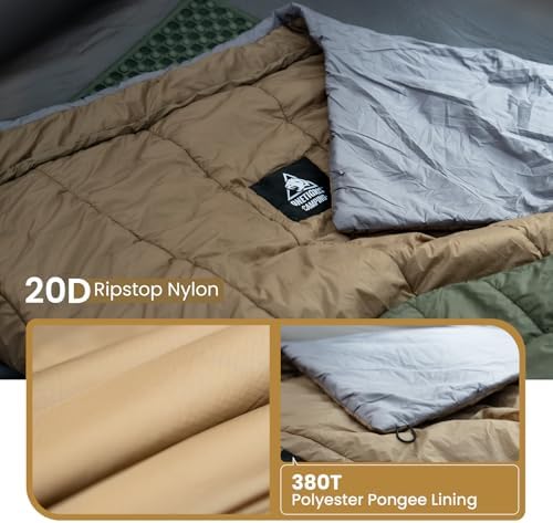 OneTigris Featherlite Ultralight Sleeping Quilt, Weighs 35oz, Warm Hammock Topquilt 40 Degree, with Footbox, Perfect for Outback Camping, Hiking, Backpacking and Hammocks