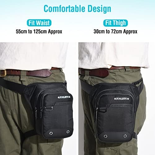 HUANLANG Drop Leg Bag for Men Women Motorcycle Leg Bags Tactical Fanny Pack Outdoor Waterproof Thigh Bag with Leg Strap Removable Leg Harness Bag for Hiking Climbing Cycling Fishing Riding Travel