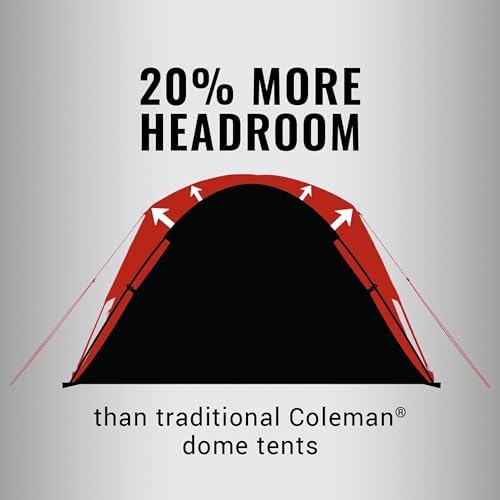 Coleman 4-Person Dark Room Skydome Camping Tent, Blue