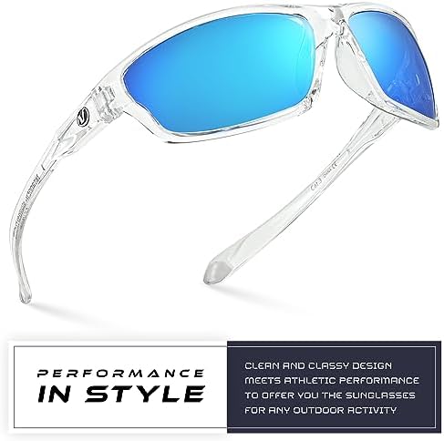 Nitrogen Polarized Wrap Around Sport Sunglasses for Men Women UV400 Protection Sun Glasses