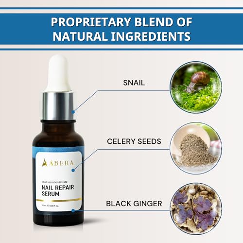 Abera Advanced Nail Repair Serum - Restorative Care for Brittle, Cracked & Discolored Nails - Supports Healthy Nails (Blue)