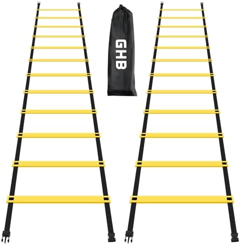 GHB Pro Agility Ladder Agility Training Ladder Speed 12 Rung 20ft with Carrying Bag