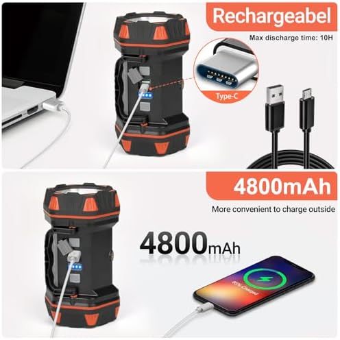 Led Camping Lantern Rechargeable, Camping Lights 1500lm, 8 Light Modes, Emergency Flashlights For Emergencies, Portable Light 12h Standby, Battery Powered Lantern For Power Outages, Hurricane, Hiking.