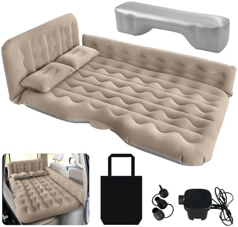 Car Air Mattress Back Seat Inflatable Bed - Inflatable Thickened and Double SUV Mattress with Air Pump Portable Foldable Car Air Bed for Home Car Travel Camping