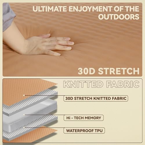 UPWELL Self Inflating Sleeping Pad 4.5" Thickness Camping Mattress with Solid Foam Portable Fast Inflation for Outdoor Double Sleeping Mat Portable Roll Up Bed Brown&Black