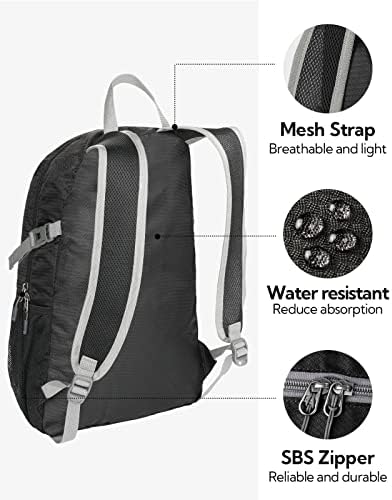 WATERFLY Small Lightweight Packable Backpack: 20l Ultra Light Foldable Travel Hiking Camping Daypack Day Pack for Man Woman