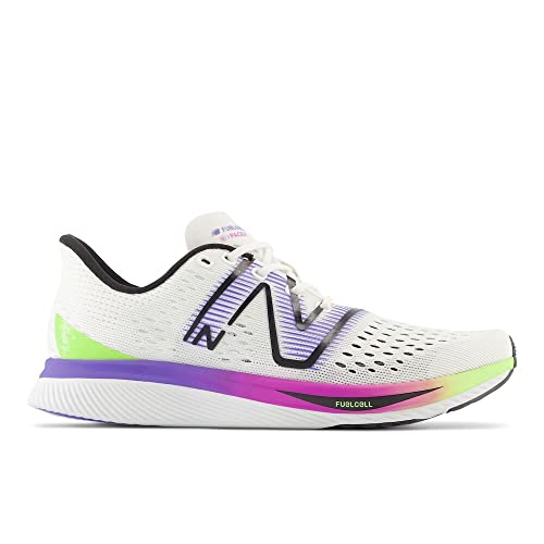 New Balance Women's FuelCell SuperComp Pacer V1 Running Shoe, White/Electric Indigo/Thirty Watt, 8.5 Wide