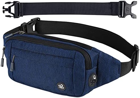 WATERFLY Fanny Pack Waist Bag: Small Hip Pouch Bum Bag Fannie Pack Phanny Fannypack Waistpack Bumbag Beltbag Sport Slim Fashionable for Jogging Hiking Hiker Woman Man