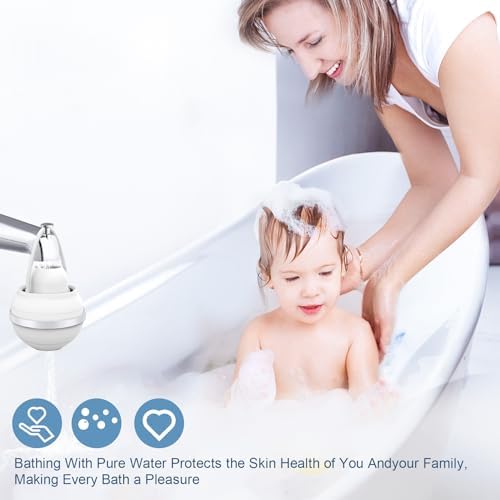 Bath Filter for Tub - 8 Stages Bath Filter- Removes Hundreds of Contaminants, BPA Free, Purify Your Bathwater for Healthier Skin and Hair