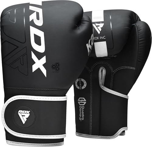RDX Boxing Gloves, Pro Training Sparring, Maya Hide Leather, Muay Thai MMA Kickboxing, Men Women Adult, Heavy Punching Bag Focus Mitts Pads Workout, Ventilated Palm, Multi Layered, 8 10 12 14 16 18 Oz