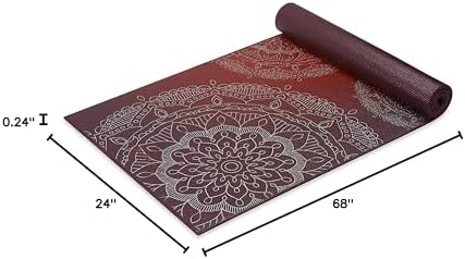 Gaiam Yoga Mat - Premium 6mm Print Extra Thick Non Slip Exercise & Fitness Mat for All Types of Yoga, Pilates & Floor Workouts (68"L x 24"W x 6mm Thick)