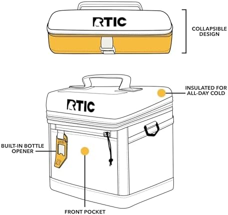 RTIC 15 Can Everyday Cooler, Soft Sided Portable Insulated Cooling for Lunch, Beach, Drink, Beverage, Travel, Camping, Picnic, for Men and Women
