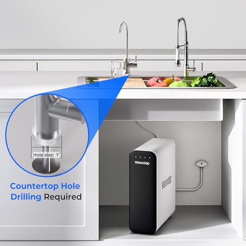 Waterdrop TSU 0.01μm Ultra-Filtration Under Sink Water Filter System, 3-Stage Tankless Undersink Water Filtration with Faucet, Smart Panel, No Waste Water, No Electricity Required, Does not Lower TDS