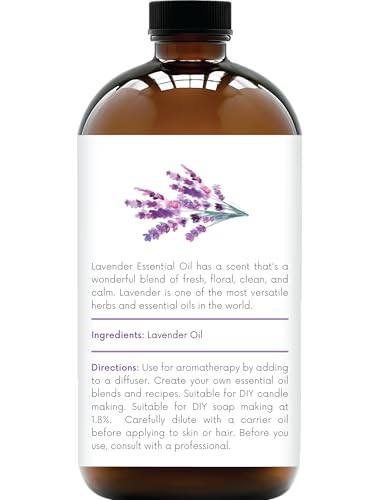 Handcraft Blends Lavender Essential Oil in Glass Bottle - Huge 16 Fl Oz - 100% Pure and Natural - Premium Grade Essential Oil for Diffuser and Aromatherapy, and DIY Soap Making